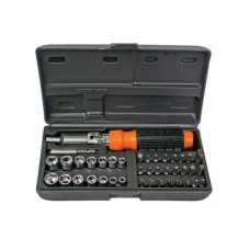 Set biti si tubulare cu maner surubelnita 40 piese Basic